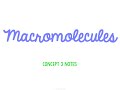 Macromolecules Quiz