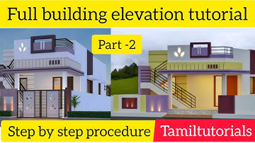 Full building elevationPart -2tutorial #shorts#shortsvideo#elevationideas #revit#sketchup#elevation