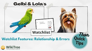 🤖 #WikiTree Watchlist Features Relationship & Errors