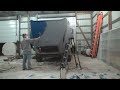 Semi truck fiberglass hood repair part 2