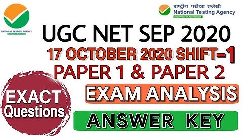 17 October 2020 NTA UGC NET SHIFT - 1 Exam Analysis Paper 1 & Paper 2 | Commerce NTA UGC NET Exam