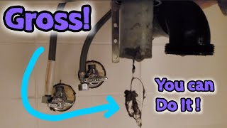 How to disconnect a bathroom sink // water lines and trap by Awesome Builds  252 views 2 months ago 4 minutes, 33 seconds