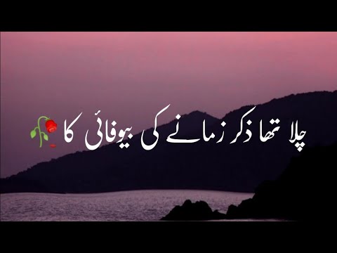 Chala Tha Zikar Zamane Ki Bewafai Ka | Heart Touching Shayari Status | Best Sad Poetry In Urdu Hindi