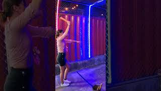 Luke Damant tries the axe throwing in Indonesia ?? #shorts