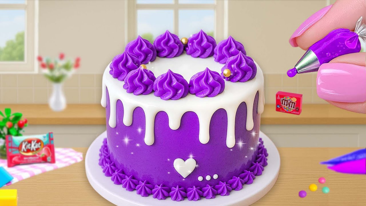 Mini Pastel Rosa con Corazón ✨ Decoración Suave y Satisfactoria | Mini Cake Rainbow