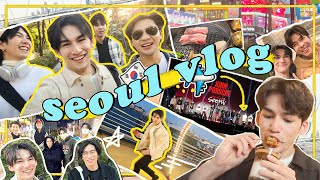 korea vlog | kinnporsche world tour seoul, sightseeing & got a perm