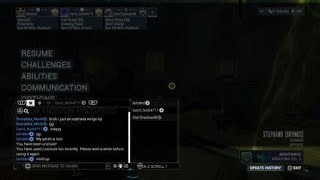 Warframe glitch with Yareli dissapearing