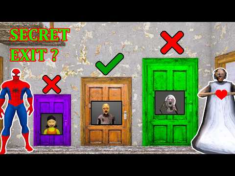 Playing as Granny vs Spider-man vs 3 Secret Exit in Granny House - Gameplay Animation (P.4)