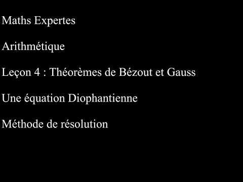 Maths Expertes Arithmétique 4 Une équation diophantienne
