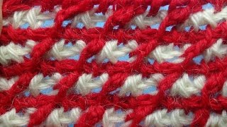 картинка: Тунисское вязание Узор 43 Tunisian crochet pattern