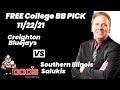 Creighton Bluejays vs Southern Illinois Salukis Prediction, 11/22/2021 College Basketball Best Bet