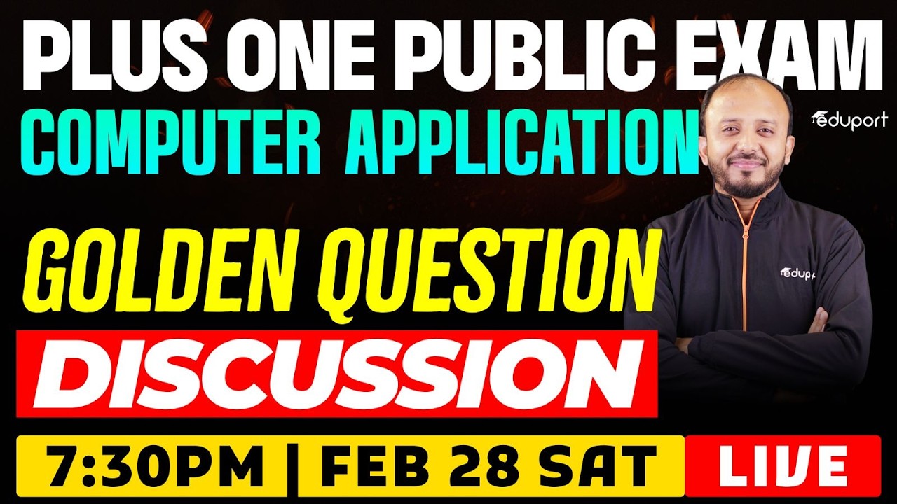 Plus One Computer application | Golden questions| Eduport