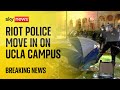 Watch live Pro Palestinian protesters refuse police dispersal orders on UCLA campus