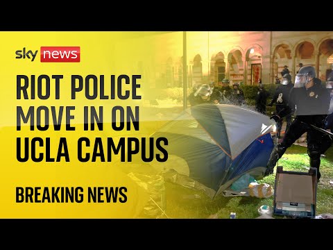 Pro-Palestinian protesters refuse police dispersal orders on UCLA campus