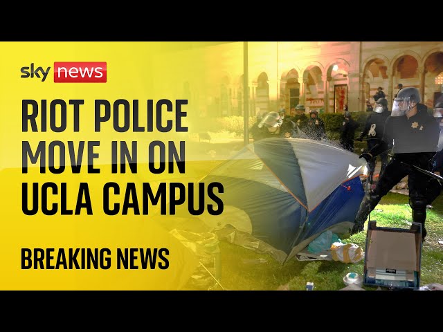 Pro-Palestinian protesters refuse police dispersal orders on UCLA campus