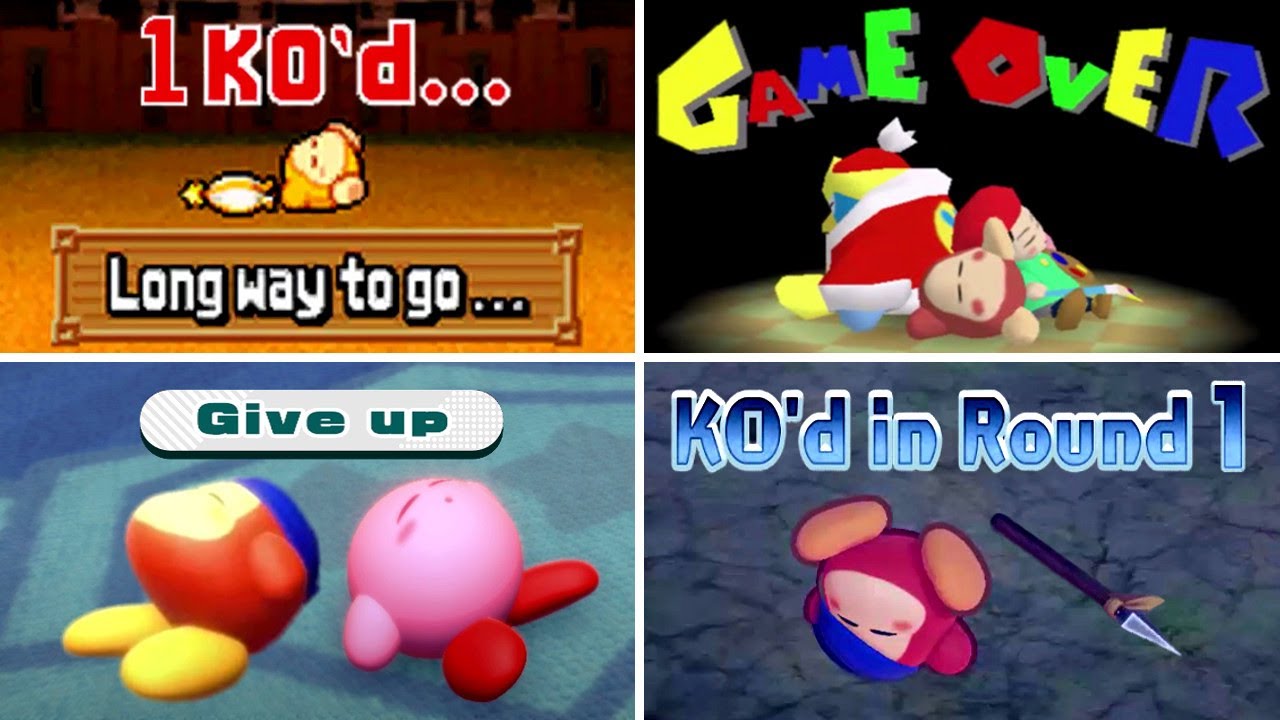 Evolution of Waddle Dee Game Over Screens in Kirby Games (2000-2025)