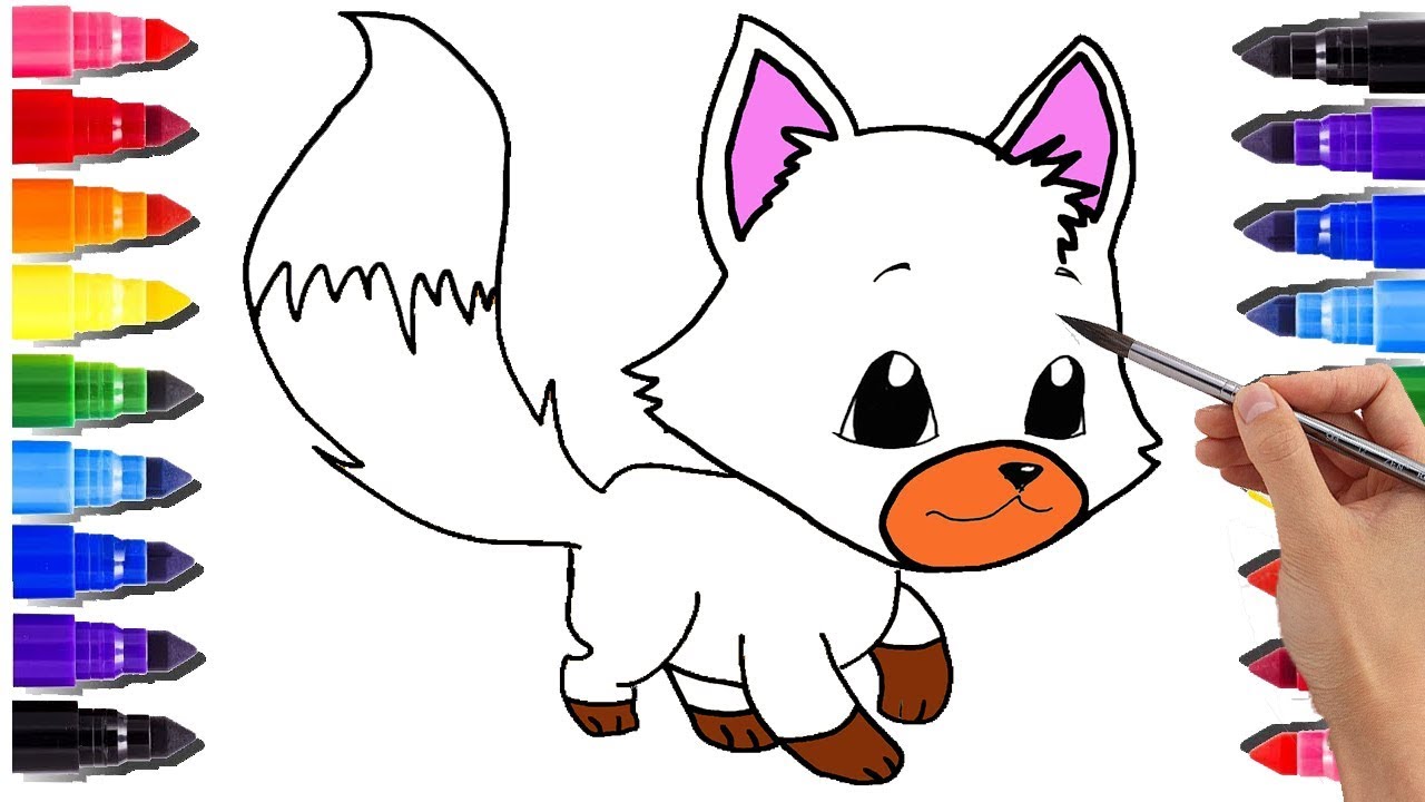 How to Color Fox Coloring Page for Kids and Baby