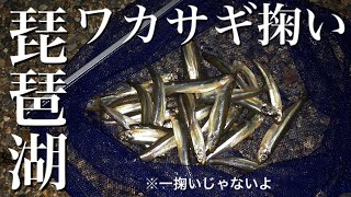 初めてなりの考察しつつ琵琶湖でワカサギ掬い！そして天ぷらで食べる！【2021年】