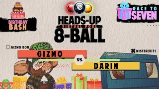 Yellow Combination Start 🏃‍♂️Heads-Up 8-Ball Break & Runs 🟡🎱🔴 Gizmo vs Darin