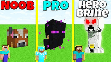 Minecraft Battle: NOOB vs PRO vs HEROBRINE: MOB HOUSE BUILD CHALLENGE / Animation