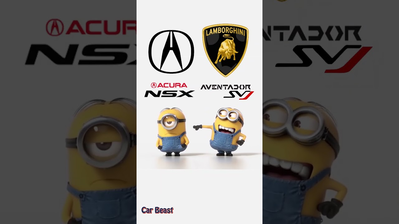 Lamborghini Aventador SVJ vs Acura NSX minions style