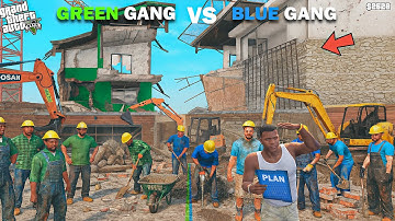 Franklin Blue Gang And Shinchan Green Gang Repairing Their house In GTA 5!