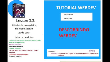 DICAS 3096 WEBDEV TUTORIAL 30 Licao 3 3 criar pagina sessao lista produtos parte B