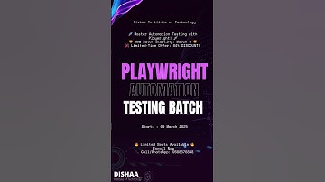 🚀 Master Automation Testing with Playwright! 🚀🌟 New Batch Starting: March 09.