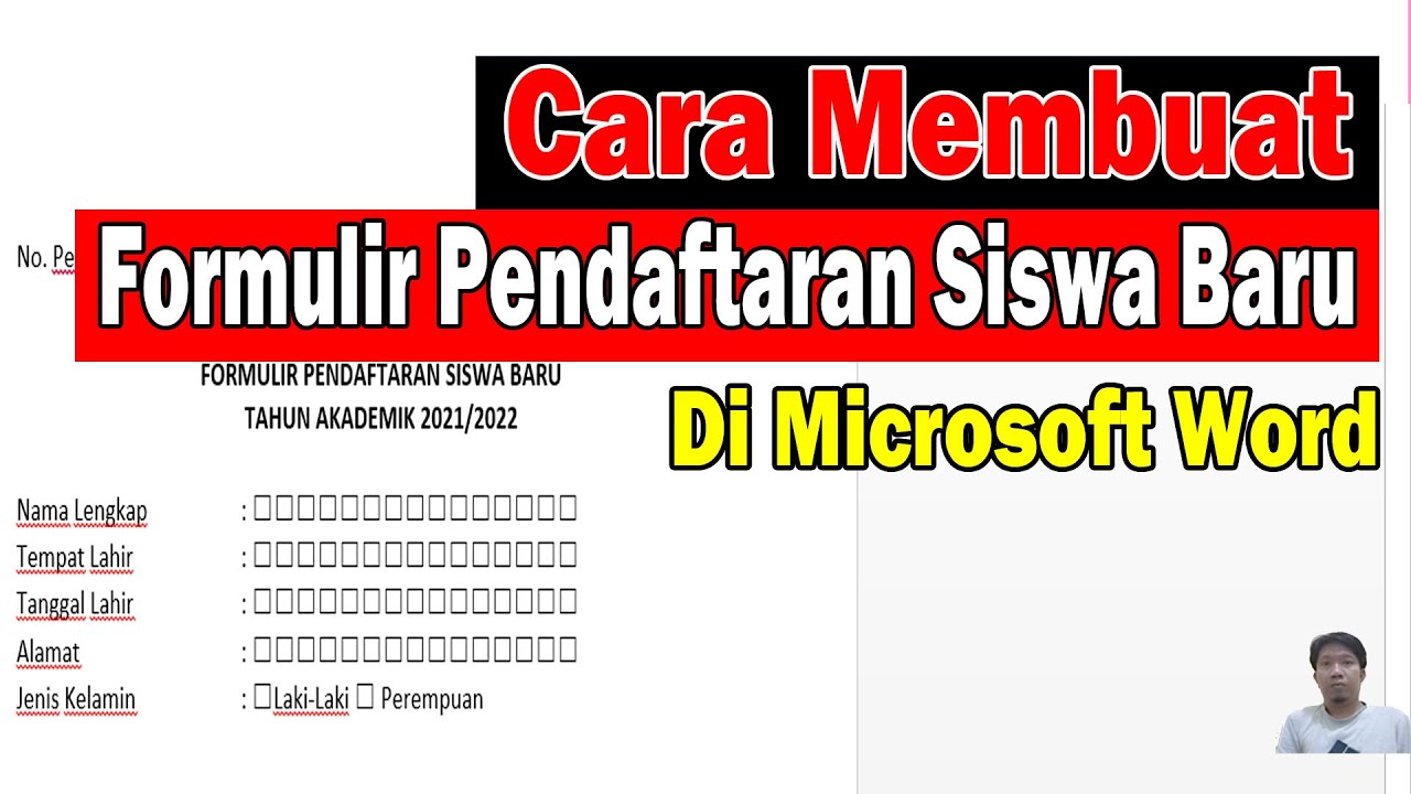 Cara Membuat Formulir Pendaftaran Siswa Baru di Ms. Word 