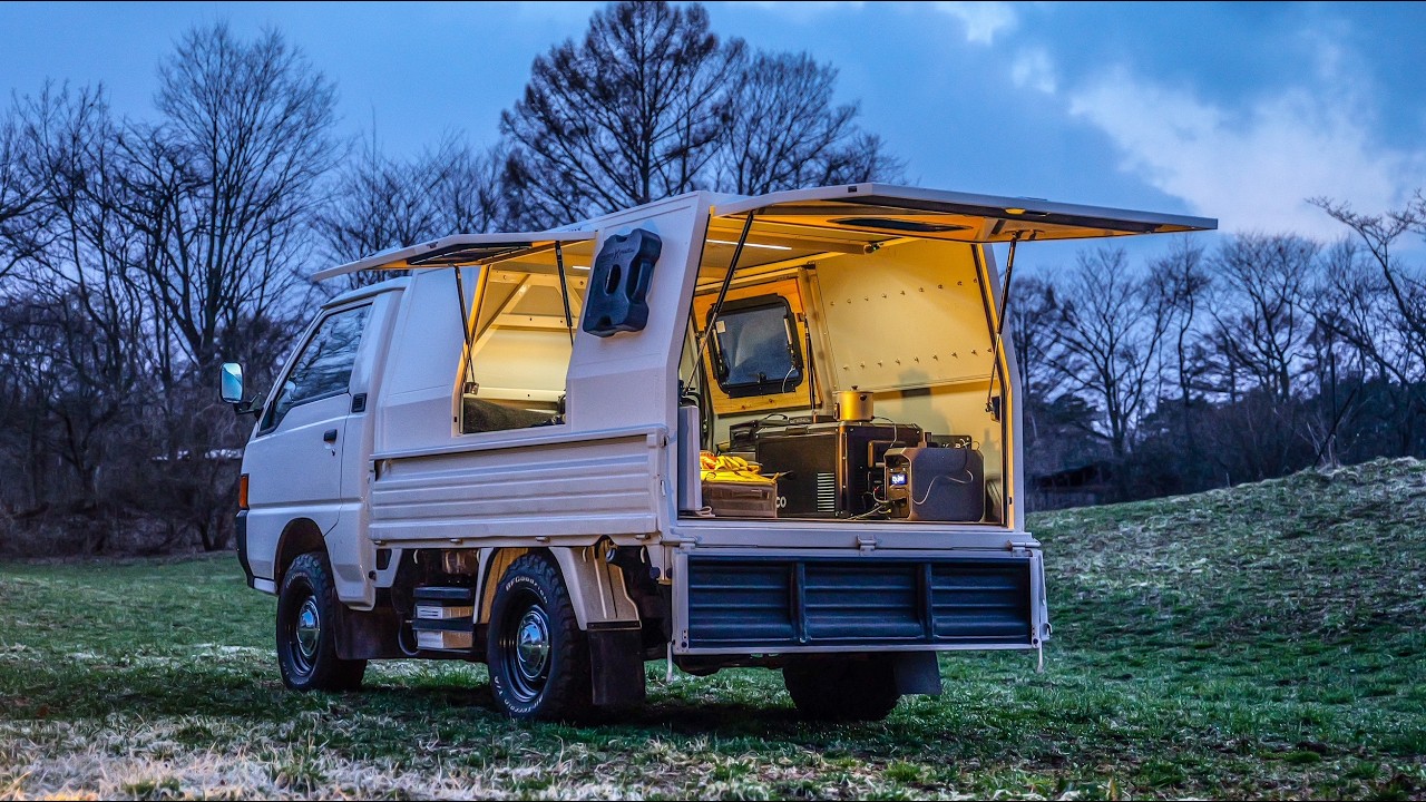 台風並みの強風の中で、新たなデリカトラックで車中泊| EcoFlow DELTA3 Classic ポータブル電源 三菱 デリカ