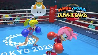Mario & Sonic At The Olympic Games Tokyo 2020 Boxing Peach VS Amy CPU Very Hard Gameplay