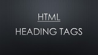 HTML (In Urdu) 01 - Using Heading Tags