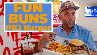 Is this PBJ Burger Gross? 🍔 FUN BUNS - Spring Branch, Texas