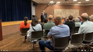 Hamden Mayor Garrett Addressing Property Tax Increase Meeting-- 4.24.25