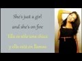 Glee: Girl On Fire (Lyrics + Español)