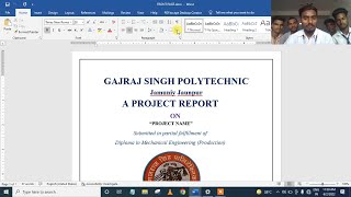 Prepare Final year Project report | Front page | Certificate | Content  for B.Tech/Diploma Students