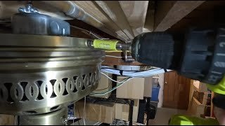 Installing Ceiling Fans Downstairs | Part 4; 1992 42' Hampton Bay Hugger in Antique Brass