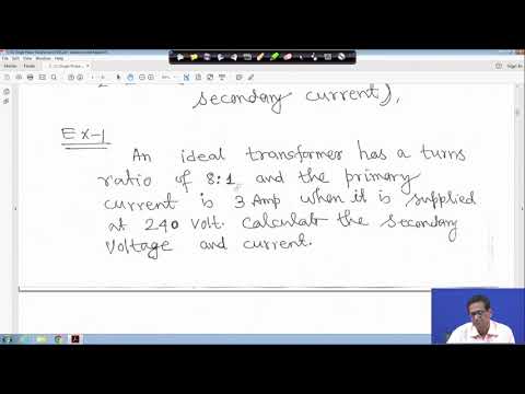 Lecture 54: Single Phase Transformer