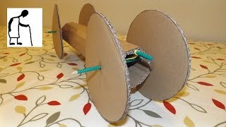 Rubber Band Powered Car  - cardboard tube and wheels