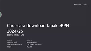 Cara-cara download tapak eRPH 2024/2025
