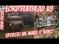 Farm Auction 1944 Ford Flathead V8 truck! Abandoned for 47 years! Will it run?!? Stuck rusty engine!