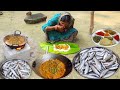 Small fish recipe in village  how to catch fish in river catching big fish in the oceanfish curry