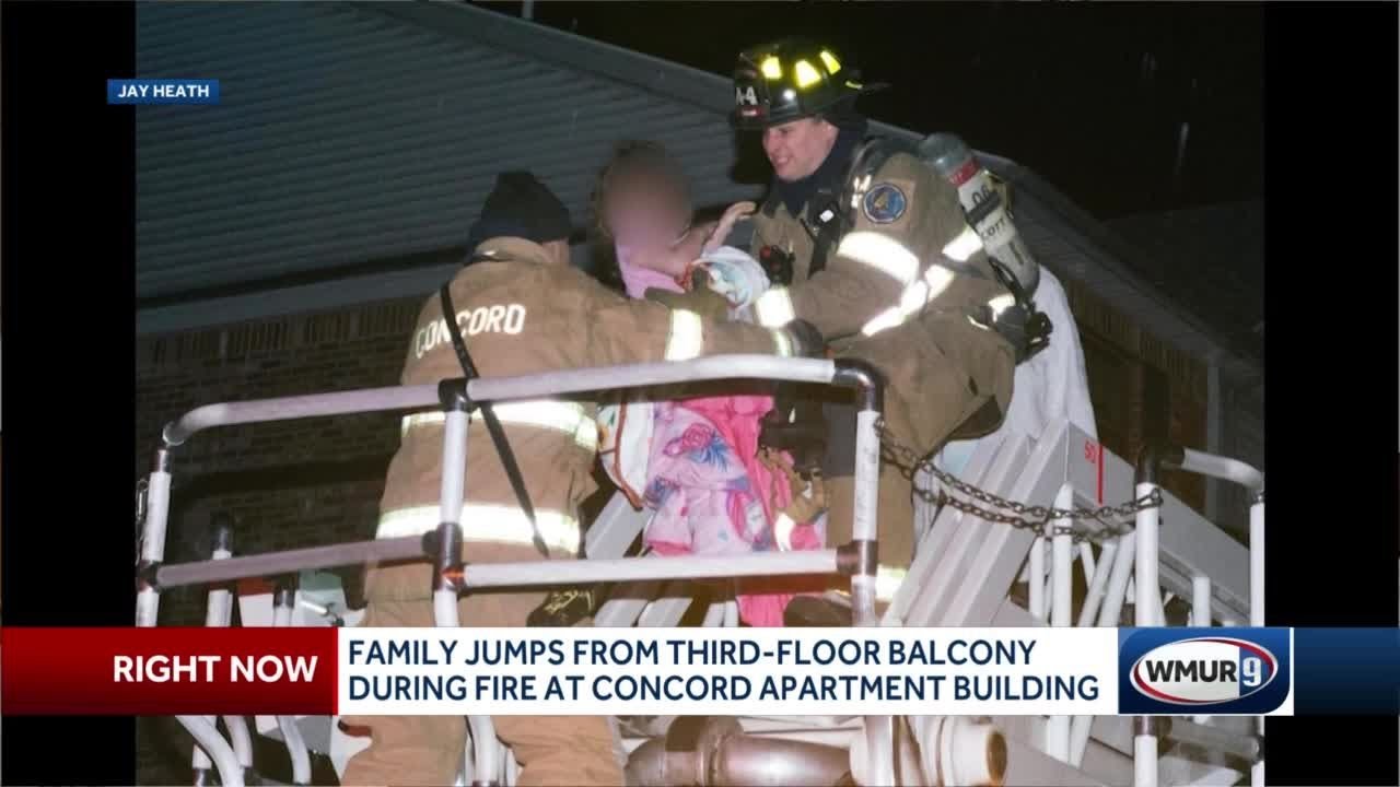 Family jumps from balcony to escape fire as others rescued