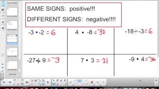 6th Grade Lesson 2 6:2 8 multiplying and dividing integers