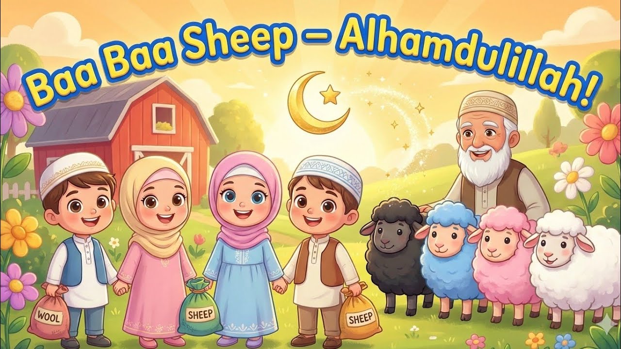 Baa Baa Black Sheep Islamic Version | Muslim Kids Cartoon Rhyme
