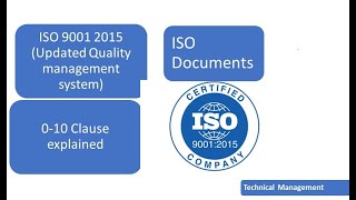 ISO 9001 2015  LATEST VERSION OF QUALITY MANAGEMENT SYSTEM . 0-10 Clauses explained .Hindi