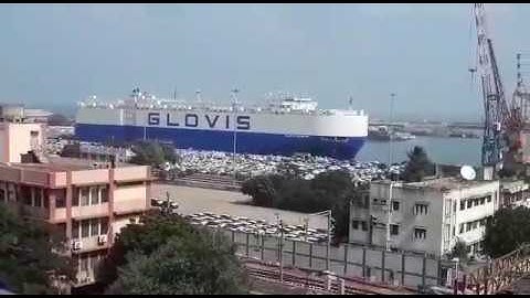 Chennai port from the top of Chennai Customs House.