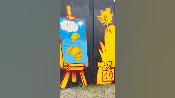 🥐 by unknown artist - Eindhoven, The Netherlands. #streetart #graffiti #mural #shorts