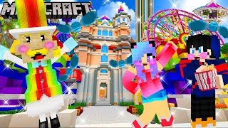 MineCraftมายคราฟ เมื่อไปเที่ยวสวนสนุกเรนโบว์พาร์คของมิสเตอร์เรนโบว์ Minecraft rainbow park