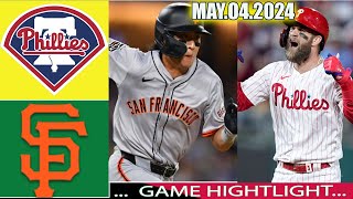 Philadelphia Phillies vs. San Francisco Giants FULL GAME Highlights(05/04/24)| MLB Season 2024